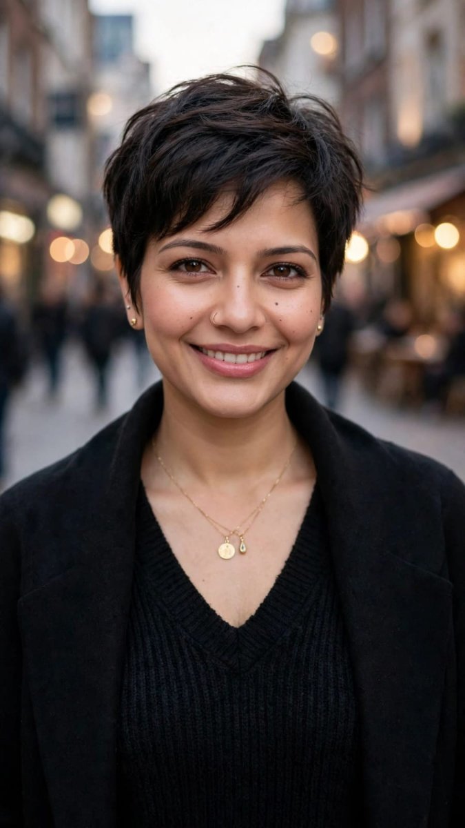 Paris Pixie Cut Street Style - Sanjanaa Arole AI Prompt Visual