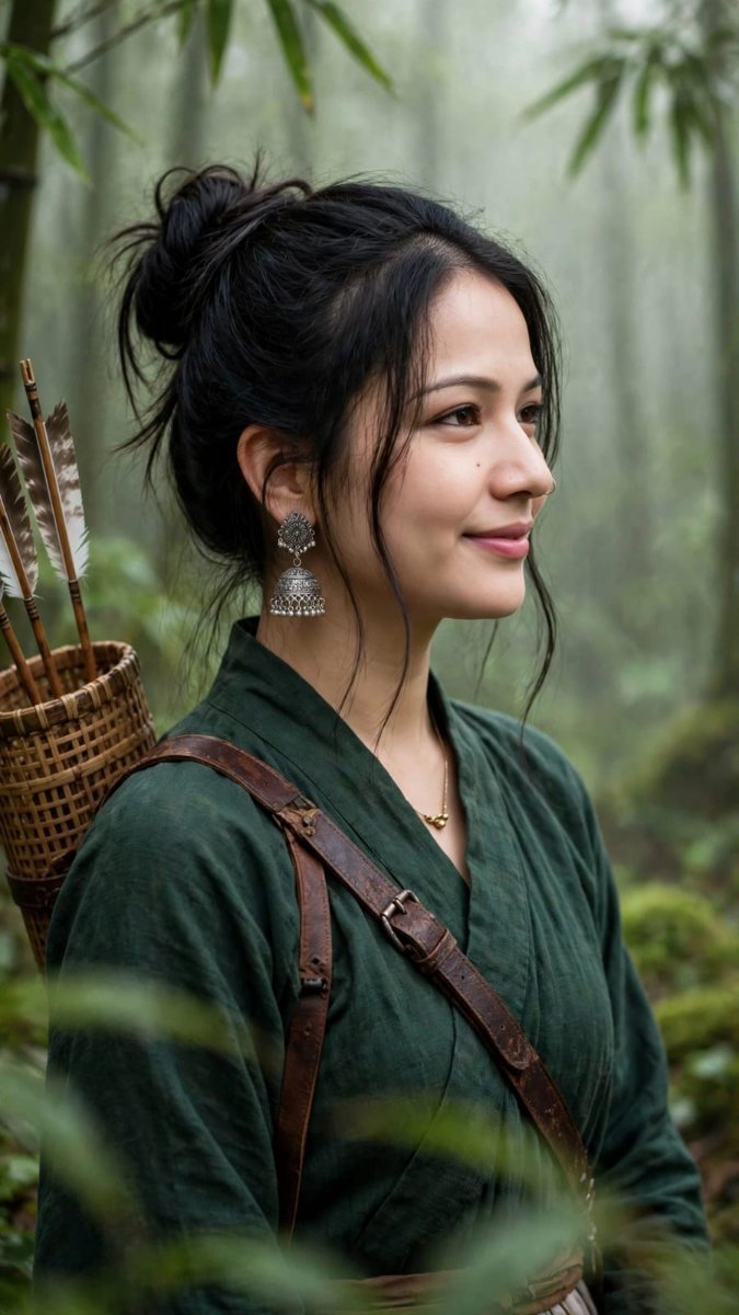 Forest Archer Tribal Look - Sanjanaa Arole AI Prompt Visual