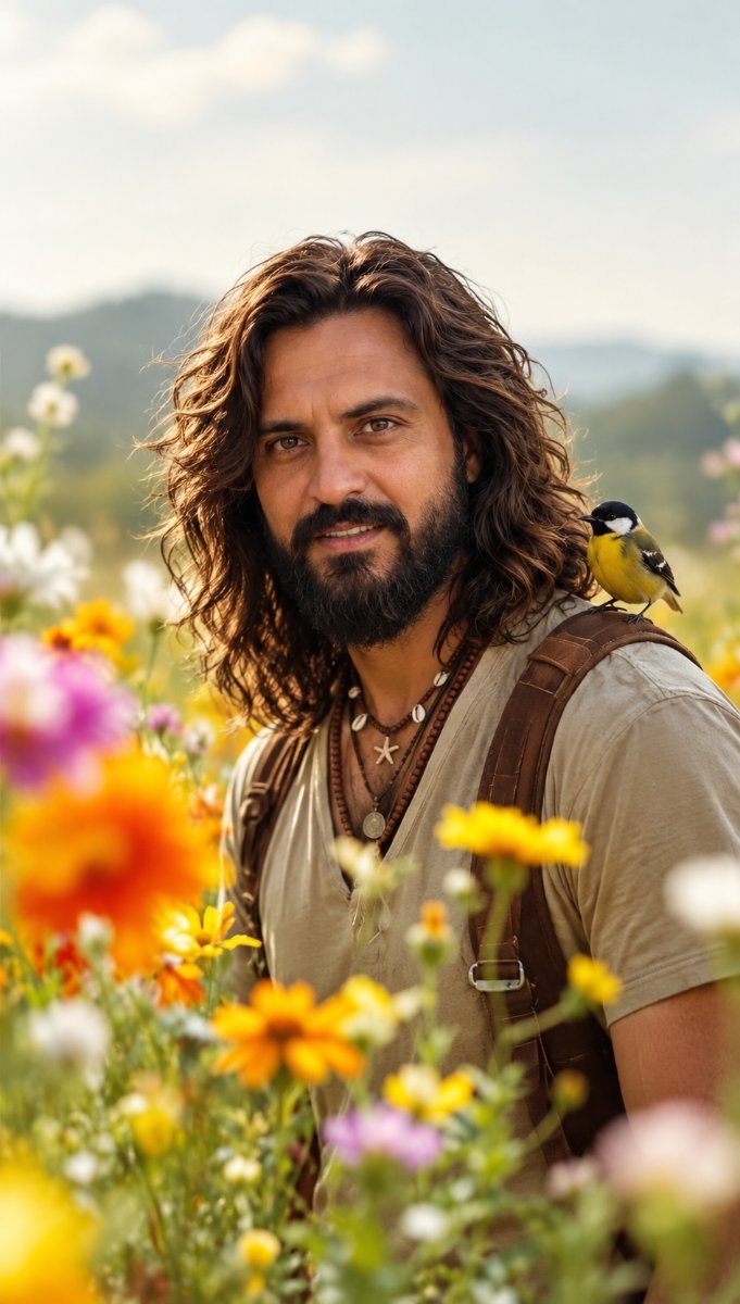 Diinesh Patel in flower garden AI Prompt Visual